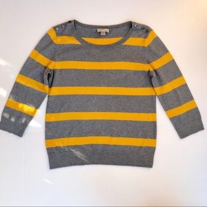 Ann Taylor LOFT gray & yellow sweater
